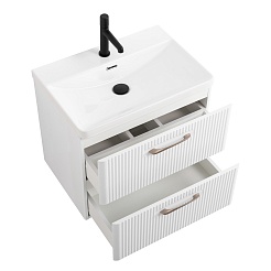 BelBagno Тумба с раковиной Due 60 подвесная Bianco Lucido – фотография-4